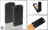 LELYCASE Flip Case Lederen Hoesje HTC One V Zwart