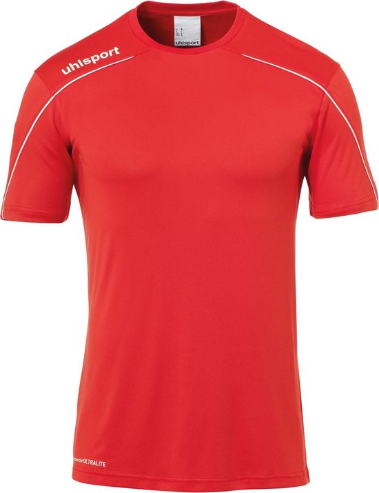 Uhlsport Stream 22 Teamshirt Junior  Sportshirt - Maat 164  - Unisex - rood/wit