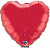 Rood folie ballonhart - 90 cm