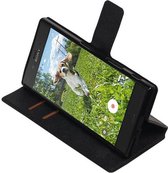 MP Case Cross Pattern TPU Bookstyle voor Xperia XZ Zwart