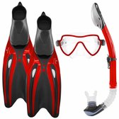 #DoYourSwimming - Snorkelset - »Mermaid« - duikbril + zwemvliezen (zwemvinnen) + snorkel - X-LARGE (EU 45-47) - rood
