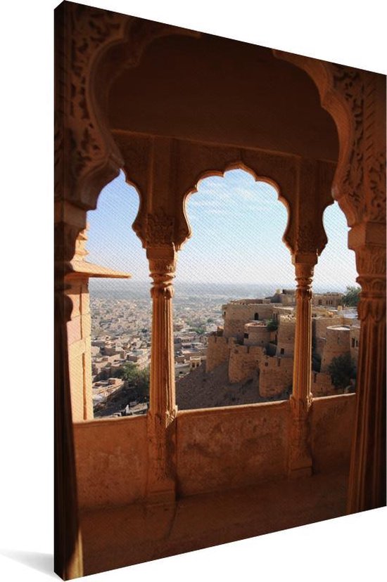 Photo d'un fort à Jaisalmer Toile 40x60 cm - Tirage photo sur toile (Décoration murale salon / chambre) / Villes asiatiques Peintures sur toile