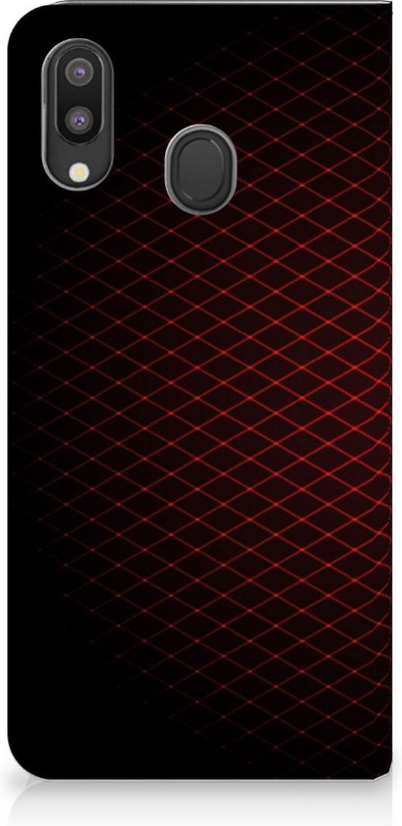 Samsung Galaxy M20 Hoesje met Magneet Geruit Rood