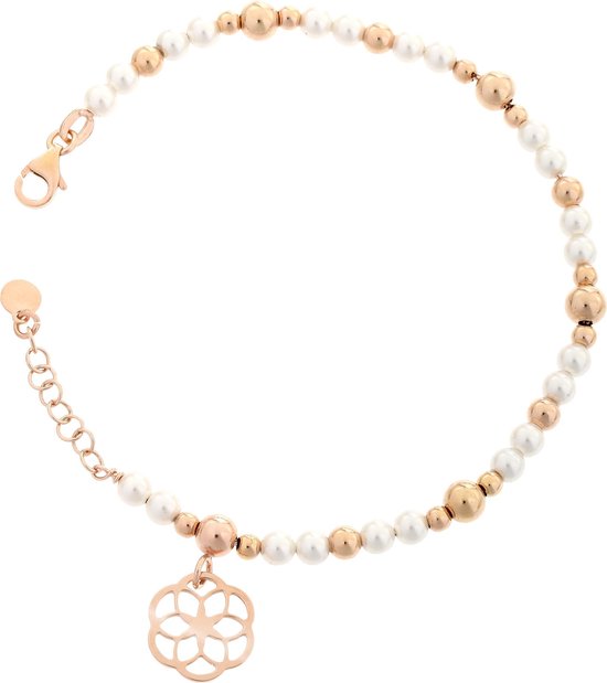 Orphelia ZA-7182 - Armband rosé beige parels - 925 Zilver - parels