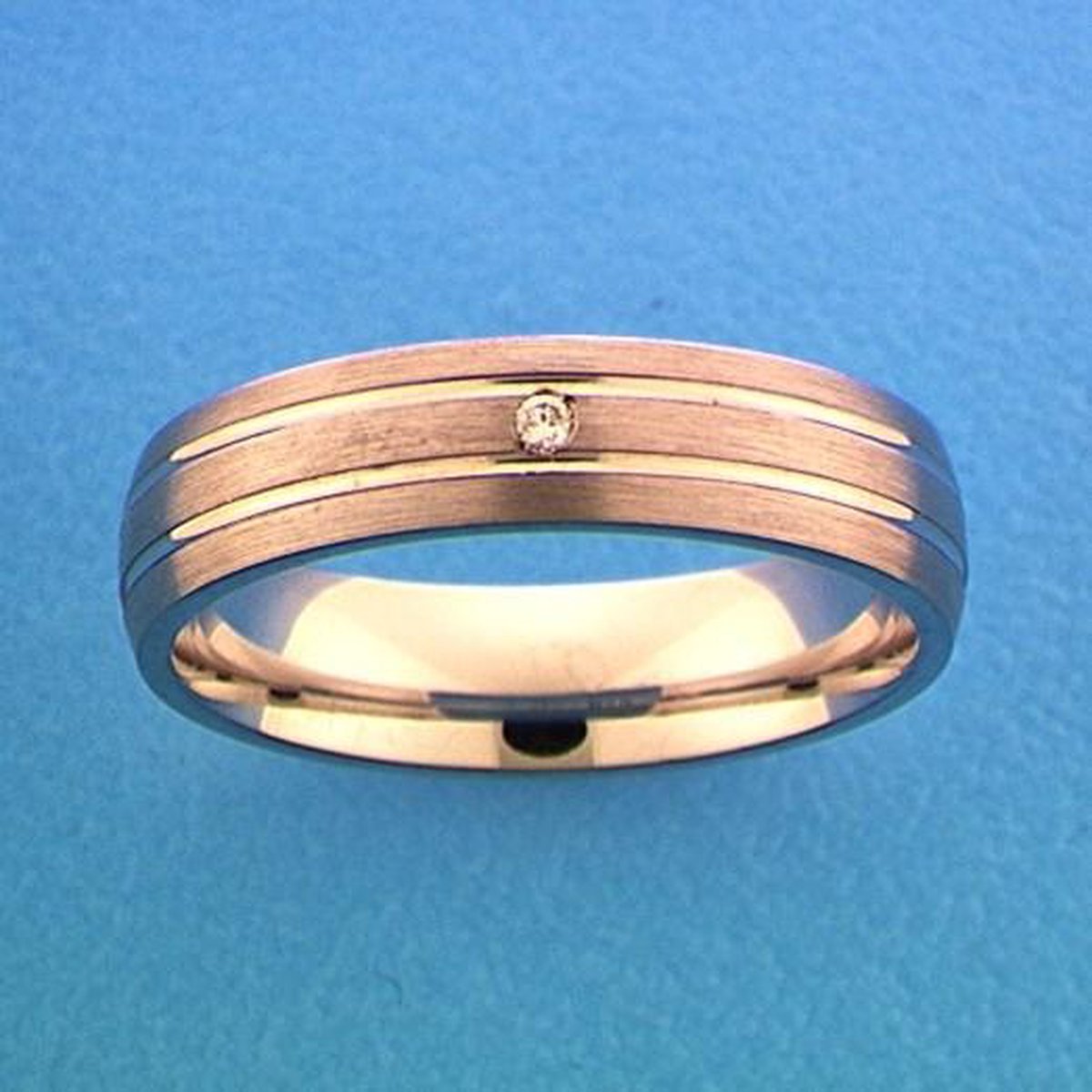 Gerhodineerd Zilver Ring A304 - 5 Mm 0.01Ct H Si 1315566