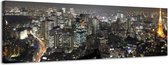Parijs bij nacht - Canvas Schilderij Panorama 158 x 46 cm