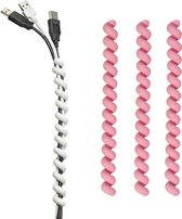 Kabelbinders - Flexibel - Cable Twister - Licht roze - Set van 3 stuks - 19 x Ø 1,5 cm
