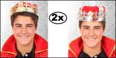 2x Koningskroon goud en zilver - koning kroon carnaval thema feest festival paleis kasteel