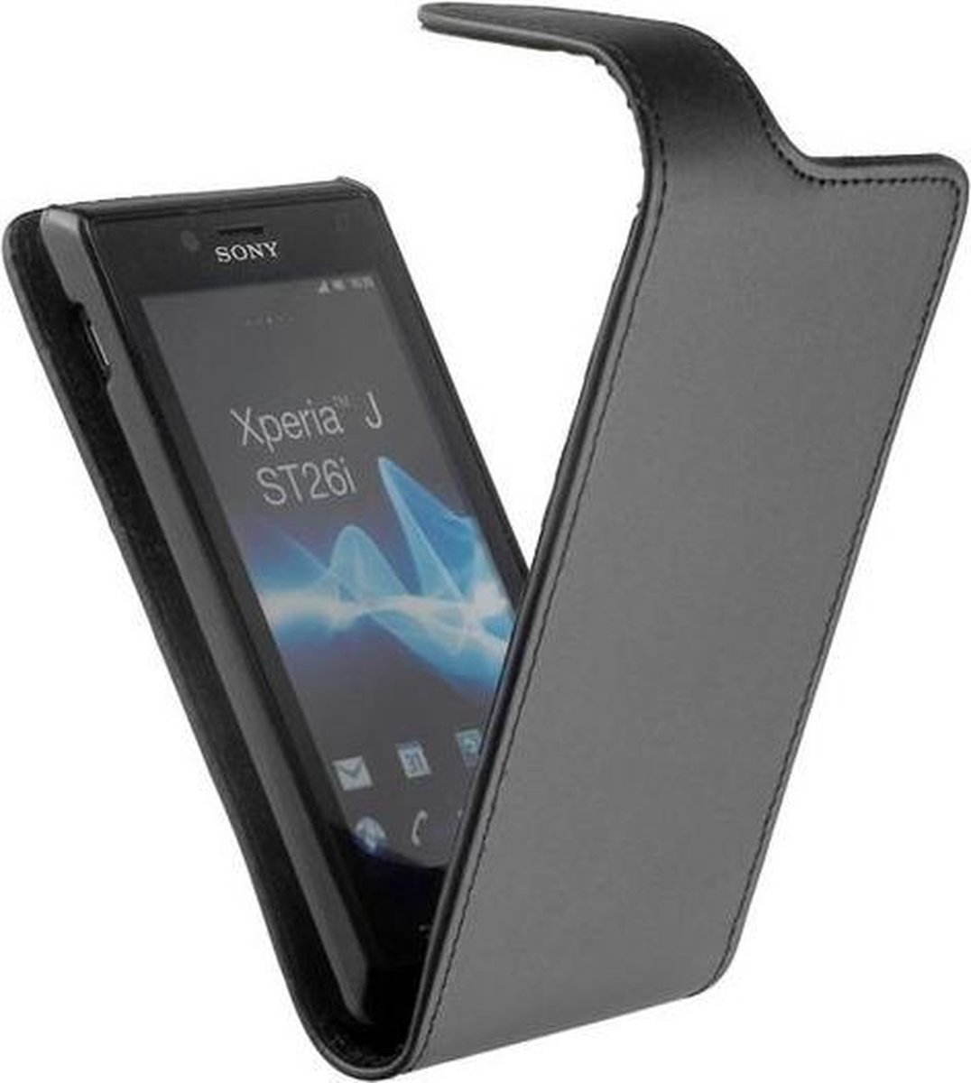 Klap Flip case/case Kunstleer Telefoonhoesje - Sony Xperia J