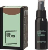 Hair Sculptor Hair Building Fibres Lichtbruin + Hair Sculptor Fixing Spray