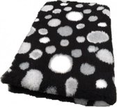 Vetbed - hondendeken cirkel zwart grijs wit latex anti slip 100 x 75 cm
