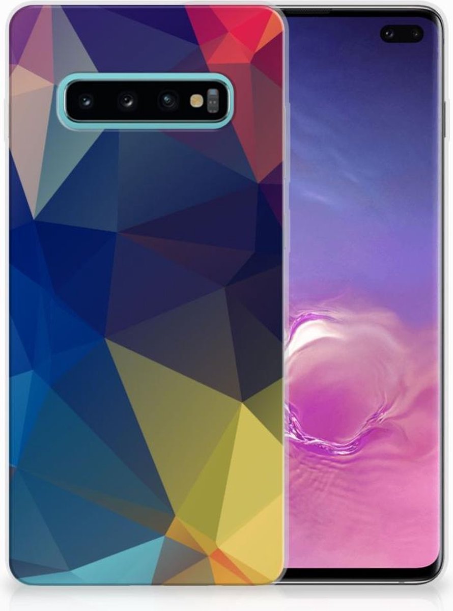 Samsung Galaxy S10 Plus TPU Hoesje Polygon Dark