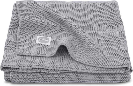 Deken 75x100cm Basic knit stone grey