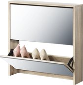 Schoenenkast met spiegels 2 vouwdeuren Sonoma eiken look