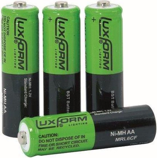 Luxform 4x 1.2V 800mAh oplaadbare AA NimH batterij | bol.com