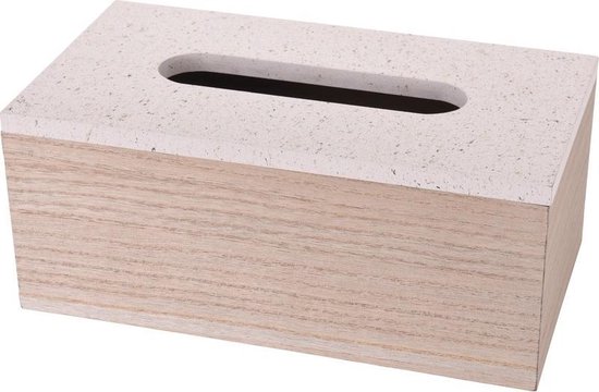 Betere bol.com | Creme tissuebox/tissuedoos van hout 24 cm KH-64