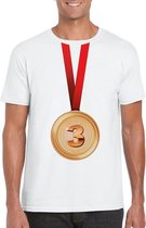 Bronzen medaille kampioen shirt wit heren M