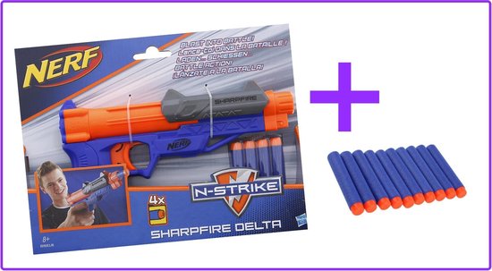 Ru commentaar Verdienen NERF N-Strike SharpFire Delta Blaster + 20 - speelgoed pistol wapen geweer  kinder pijltjes | bol.com