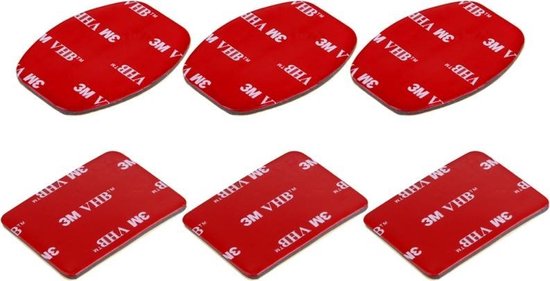 PULUZ 3 platte 3M VHB zelfklevende Pad Stickers + 3 gebogen 3 M VHB zelfklevende Pad Stickers voor GoPro / Action Cameras - PULUZ