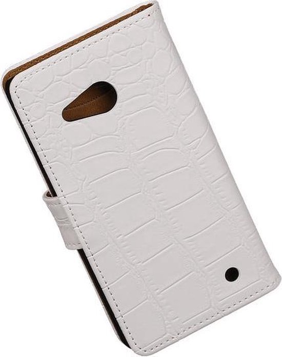 Étui Portefeuille Microsoft Lumia 550 de Type Livre Crocodile Wit