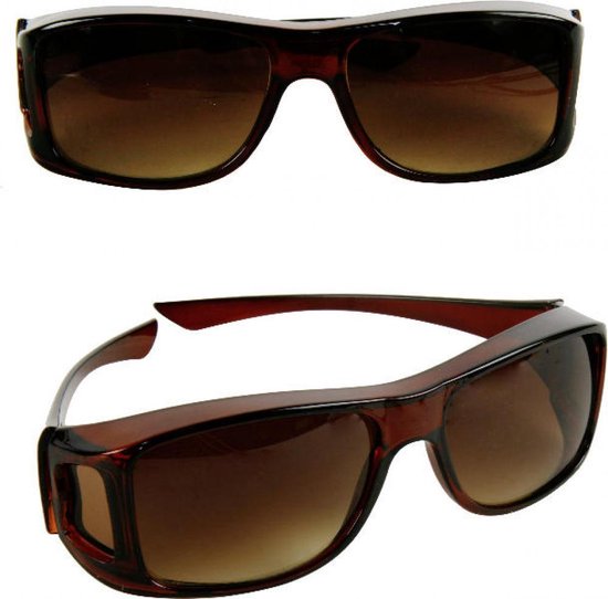 Overzet zonnebril - Bruin - Overzetbril - Over je eigen bril - One-size |  bol.com