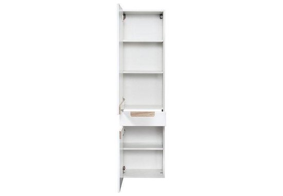 Hoge smalle rustieke teak houten badkamer kast 40x40x200 cm | de Loods Meubelen