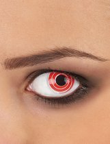 Fantasie contactlenzen rode en witte spiralen voor volwassenen - Schmink - One size