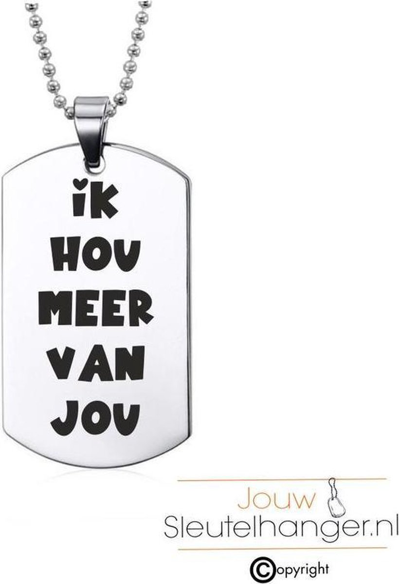 Sleutelhanger RVS - ik Hou Van Jou - Valentijn/Liefde Kado