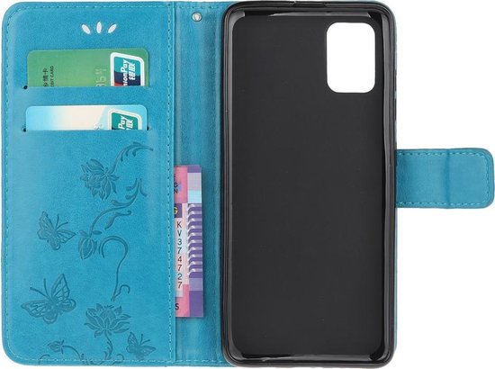 Bloemen & Vlinders Book Case - Geschikt voor Samsung Galaxy A71 Hoesje - Blauw