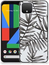 Back Cover Google Pixel 4 TPU Siliconen Hoesje Leaves Grey