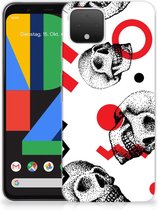Silicone Back Case Google Pixel 4 Skull Rood