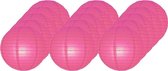 15x Luxe bol lampionnen fuchsia roze 25 cm - Feestversiering/decoratie