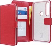 Motorola Moto G8 Plus Bookcase hoesje - CaseBoutique - Effen Rood - Kunstleer