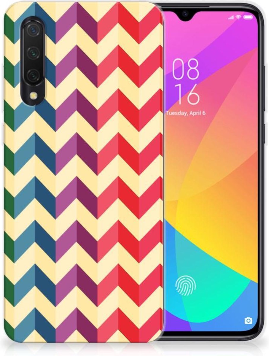 Xiaomi Mi 9 Lite TPU bumper Zigzag Multi Color