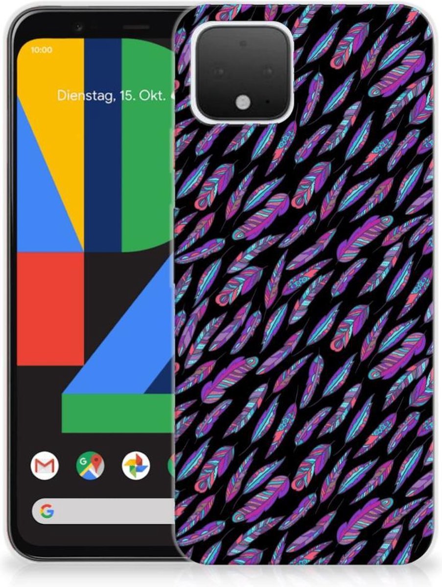 TPU Hoesje voor Google Pixel 4 TPU bumper Feathers Color