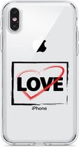 Apple Iphone X / XS Love siliconen telefoonhoesje transparant - Love design