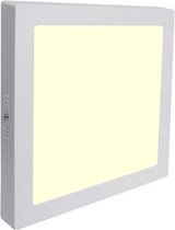 Downlight LED - Carré En Surface 18W - Blanc Chaud 3000K - Aluminium Blanc Mat - 225mm