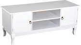 TV Meubel - Lowboard - TV Kast - Klassiek Design - Landelijk- Wit - 120x39x50 cm