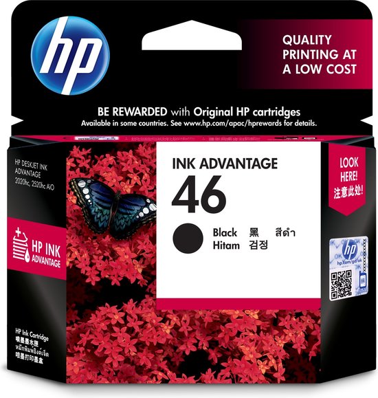 HP 46 Original Inkt Advantage Cartridge Zwart | bol
