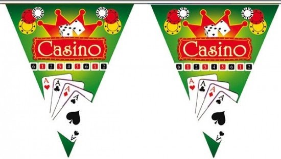 3x Vlaggenlijn Casino 5 meter