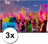 3 zakjes Holi festival kleurpoeder lichtblauw