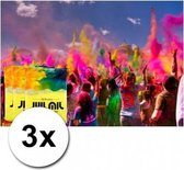 3 zakjes Holi festival kleurpoeder geel