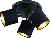 LED Plafondspot - Plafondverlichting - Trion Torry - E14 Fitting - 3-lichts - Rond - Mat Zwart - Aluminium
