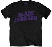 Black Sabbath Kinder Tshirt -Kids tm 10 jaar- Wavy Logo Zwart