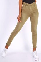 Broek Toxik3 hoge taille kaki beige 36