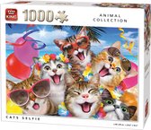 King Puzzel 1000 Stukjes (68 x 49 cm) - Cats Selfie - Legpuzzel Dieren