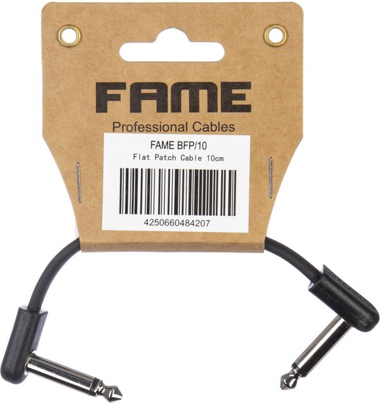 Fame BFP/10 Patch Cable Flat 100mm (Black) - Patchkabel