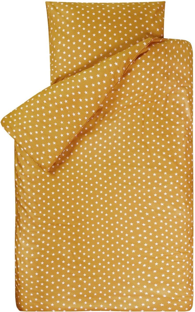 BINK Bedding Dekbedovertrek Stars Oker junior 120x150 cm ( + 1 sloop 60