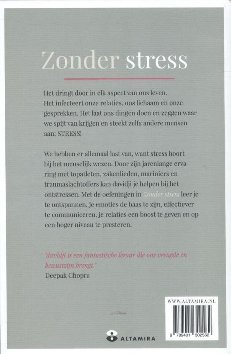Zonder stress - back cover