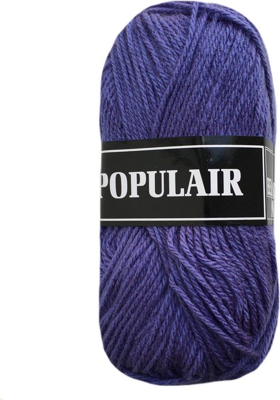 Beijer BV fil acrylique populaire - violet moyen (68) - aiguille 3,5 à 4 mm - 10 pelotes